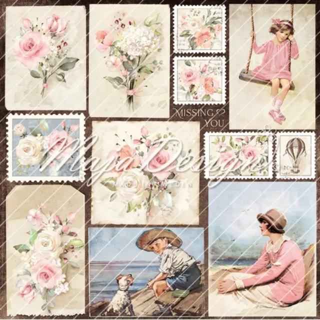 Χαρτί Scrapbooking Maja Collection διπλής όψης, Miles Apart - Ephemera 2