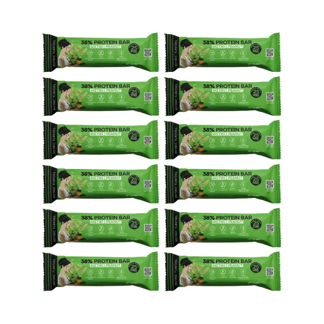 Μπάρες Πρωτεΐνης 38% Φιστίκι & Μέλι • Mythic Flavors • Big Combo 12 τμχ