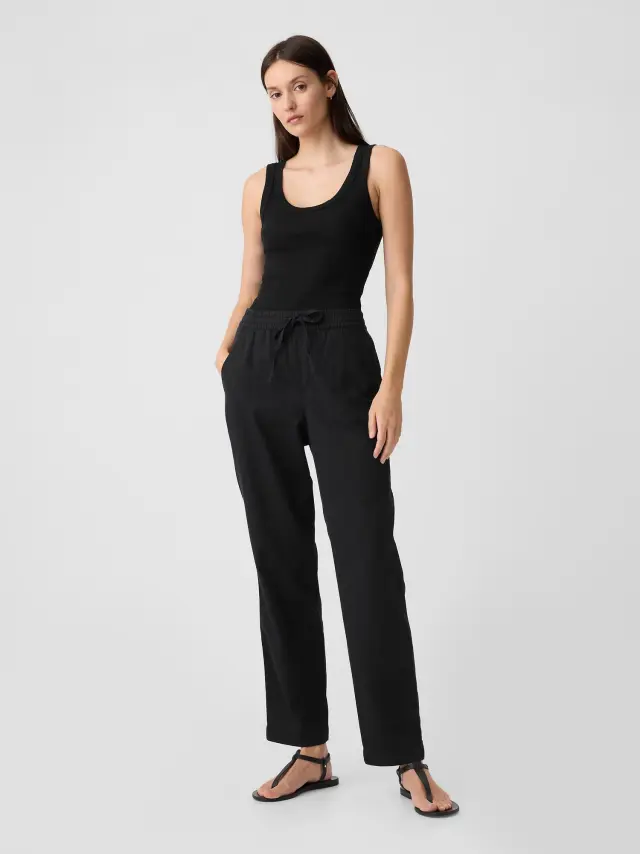 Μαύρο Easy Straight Pull-On Παντελόνι true black