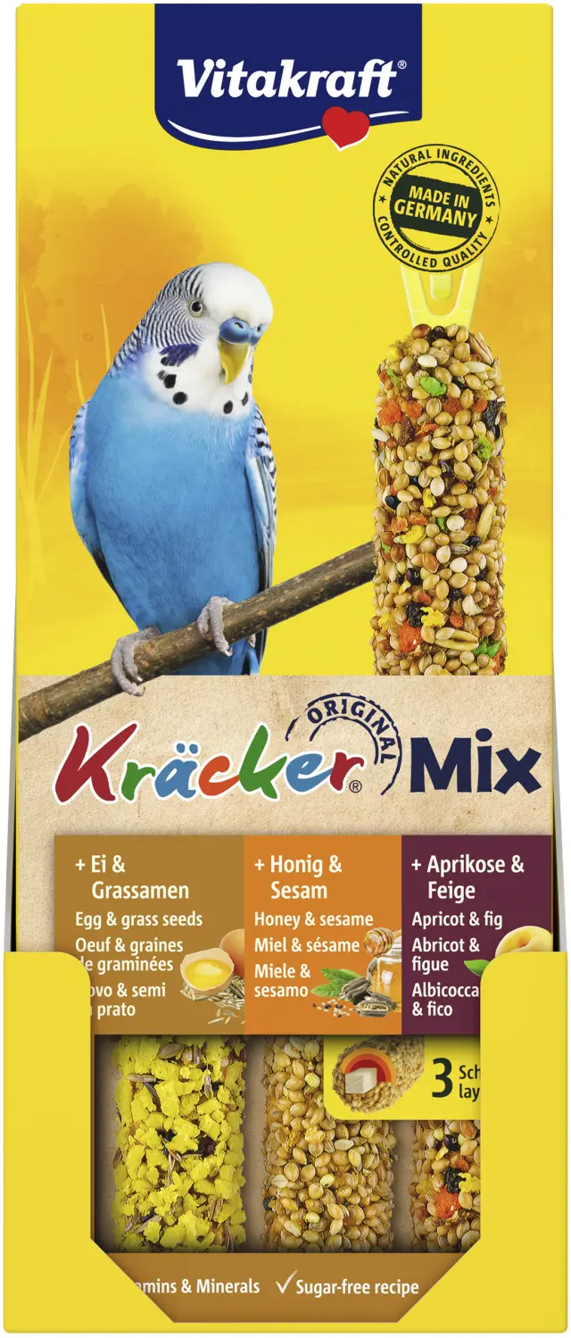 Vitakraft - KrAcker Mix Honey-fruit-egg for budgies - Pet Supplies