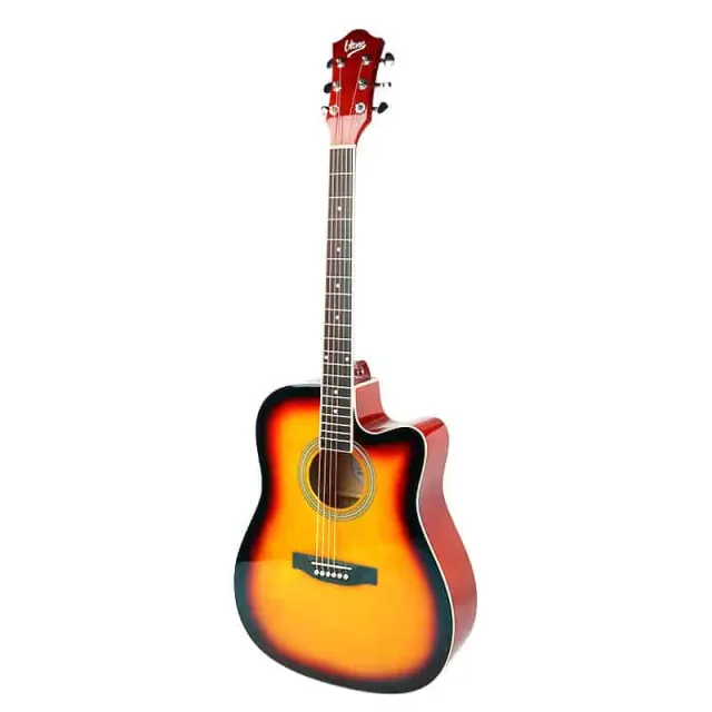 V-TONE AG TWO SB acoustic guitar 4/4 sunburst to learn for beginners picks strap spare strings cover chords adjustment key set 3
