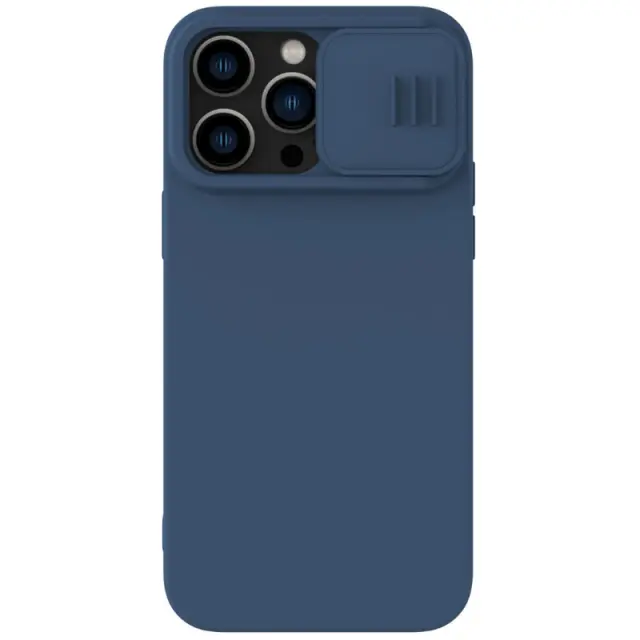 Nillkin CamShield Silky Silicone Case iPhone 14 Pro Silicone Cover with Camera Protector Blue