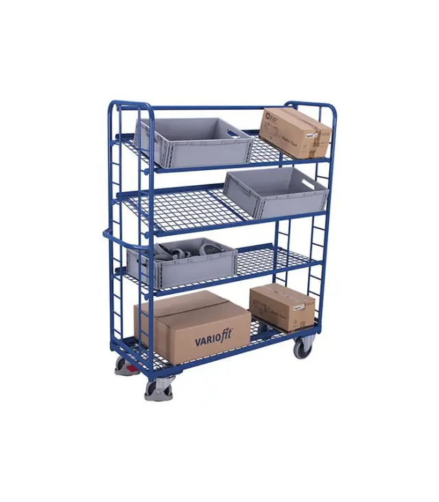 Variofit sw-540.212 Τρόλεϊ Μεταφοράς 4 Επιπέδων με Επικλινή Ράφια για Φορτίο Βάρους ως 250kg 2