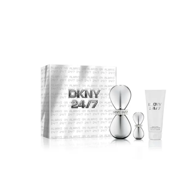 DKNY 24/7 Eau De Parfum 100ml & Deluxe Mini 7ml & Body Lotion 100ml