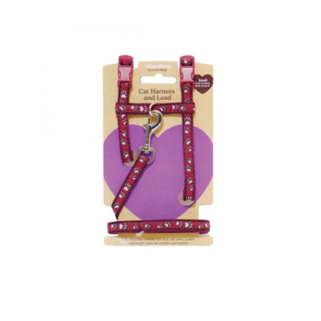 Rosewood Pet Cat Harness/Lead Paw Print (Σαμαράκι / Οδηγός) (neck:14-20cm , body: 20-31cm) Small