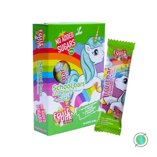 Παιδική Πολυσυσκευασία Unicorn School Bars με γεύση Φράουλα - FruitFunk - 4x20γρ 8719189354560
