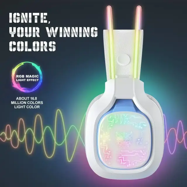 ONIKUMA X22 USB + 3.5mm Cool RGB Dynamic Light Wired Gaming Headset with Mic, Cable 1.8m 3