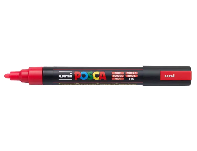 Μαρκαδόρος Σχεδίου Uni Posca PC-5M Medium με πάχος μύτης 1.8-2.5mm - Fluorescent RedPC-5M(E) - ΦΩΣ-KOK