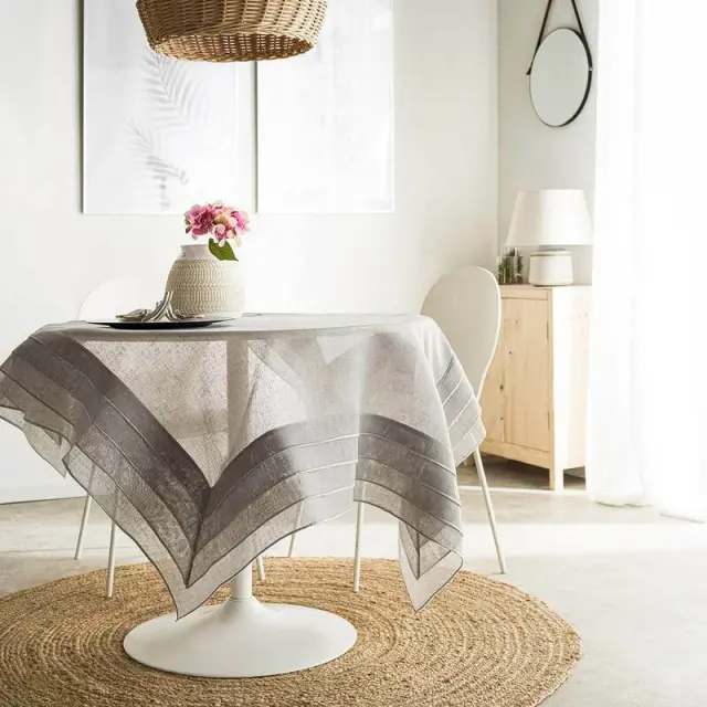 ΤΡΑΠΕΖΟΜΑΝΤΗΛΟ 135X135CM GOFIS HOME BEATRICE ΓΚΡΙ 619/ 15