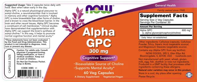 Now Foods Alpha Gpc 300 MG 2