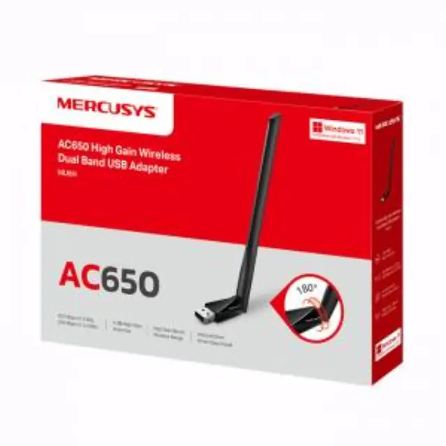 Mercusys MU6H AC650 Version 1.30 USB WiFi Adapter High Gain – Dual Band 433Mbps, Κεραία Ενίσχυσης, Easy Install 3