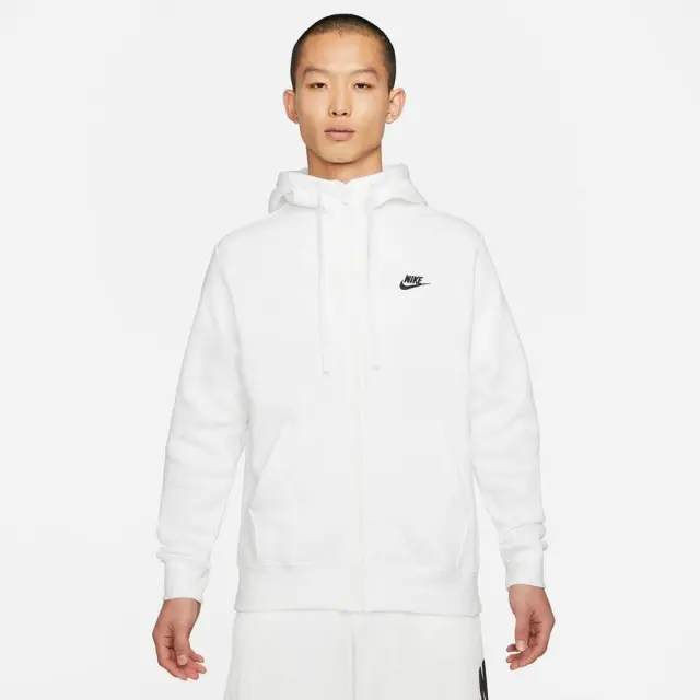 Nike Sportswear Fleece Full Zip Hoodie (BV2645-100) - Λευκό - M