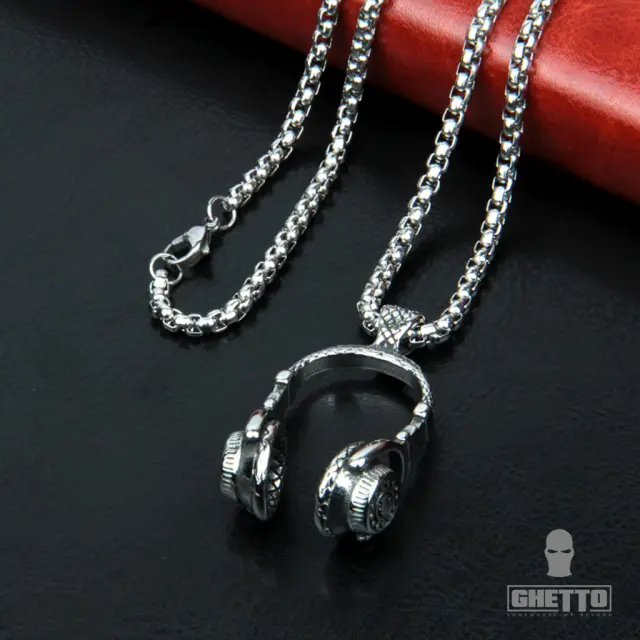 Ghetto Hip Hop Trendy Headphone Pendant Necklace 2