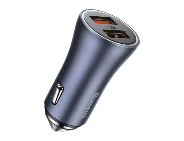 Φορτιστής Αυτοκινήτου Baseus Golden Contactor Pro με Καλώδιο USB σε USB-C μήκους 1m - 40W - 2x USB - A - Γκρι/Μαύρο TZCCJD-A0G 2