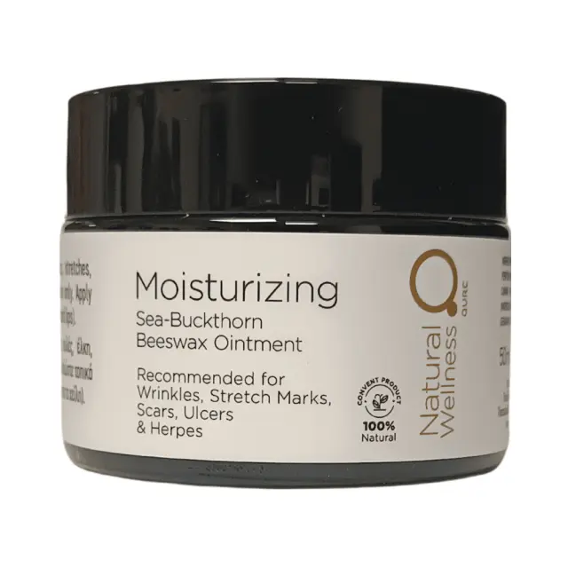 Moisturizing Beeswax Sea Buckthorn Ointment 50ml by Natural Wellness - Φυσική κηραλοιφή ενυδάτωσης με Ιπποφαές και Υπερικό ��