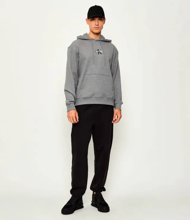 Calvin Klein - Ανδρικό Φούτερ με Κουκούλα Terry Monogram LV04RD243G-P7E Γκρι 2