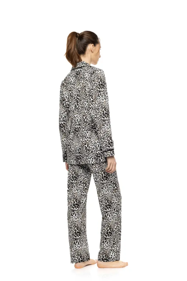 Pink Label Ivory Leopard σετ γυναικεία χειμερινή πυτζάμα W1940-1 2