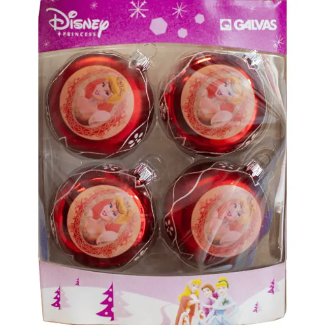 Disney Princess Χριστουγεννιάτικες Κόκκινες Μπάλες