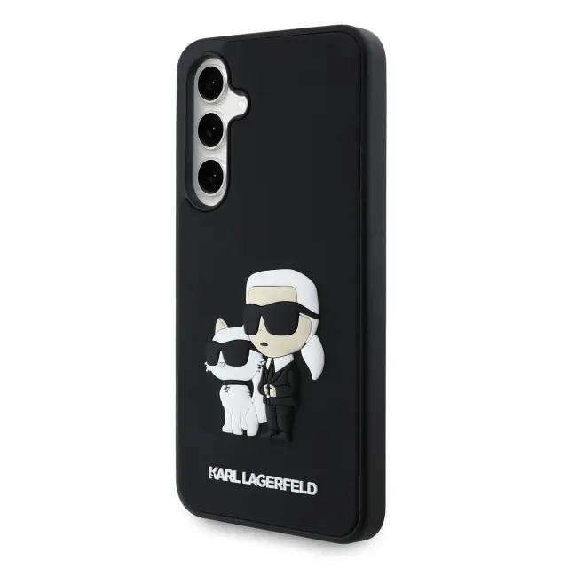 Karl Lagerfeld 3D Rubber Karl and Choupette Case for Samsung Galaxy S24 FE Black 3