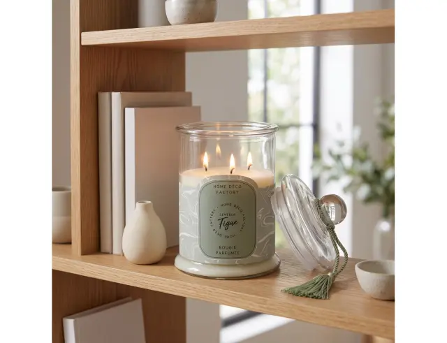 Αρωματικό κερί Home Deco Factory με διάρκεια καύσης 110 ώρες, άρωμα Figue και διαστάσεις 15.8x29cm BO5580