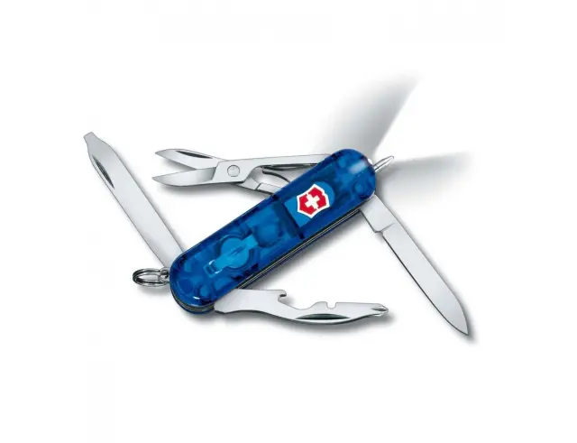 Ελβετικός Σουγιάς Victorinox Midnite Manager με 10 λειτουργίες και μήκος 5.8cm - Blue Transparent0.6366.T2