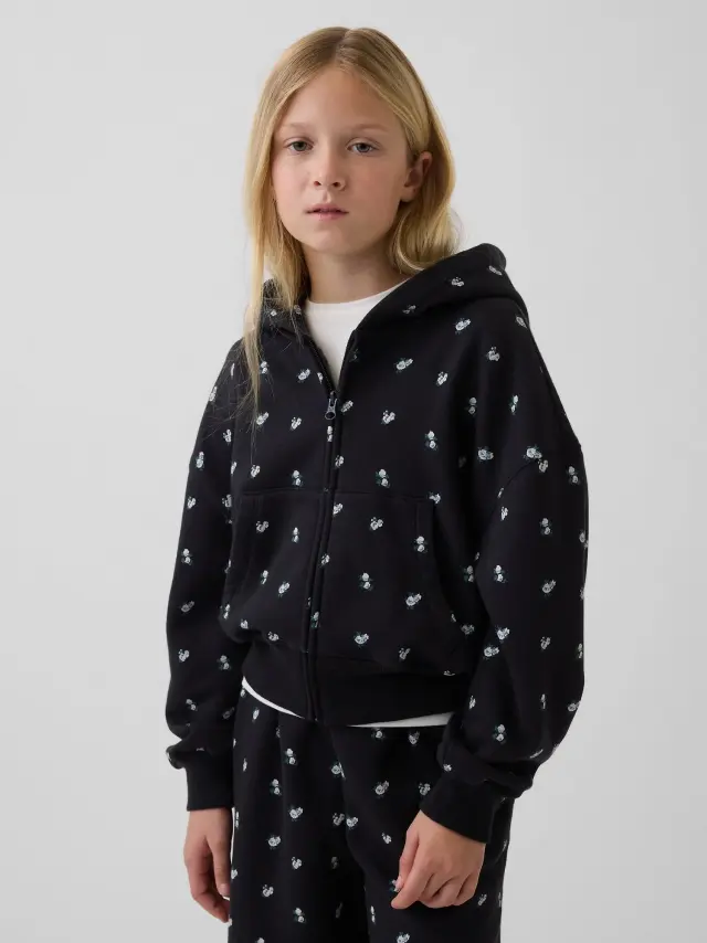 Παιδική VintageSoft Oversized Logo Φούτερ Ζακέτα Moonless night print