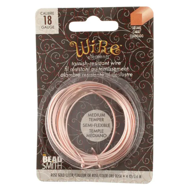 Σύρμα Τετράγωνο Rose Gold Color 1mm - 3.6m