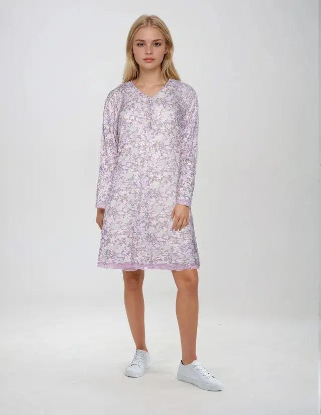 W533 - Type - NIGHTGOWN PINK FLOWERS