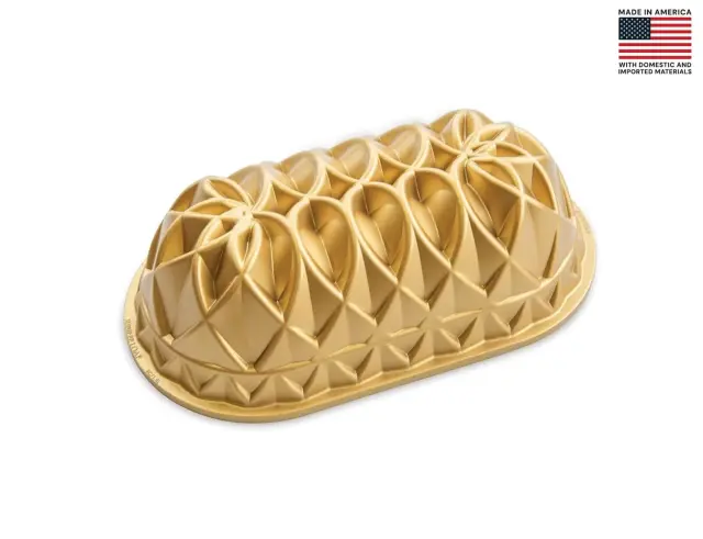 Φόρμα για κέικ Jubilee Nordic Ware Premier Gold σε μακρόστενο σχήμα, με διαστάσεις 26x15x8cm82677