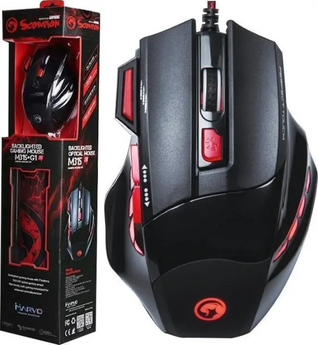 Scorpion M315 + G1 Gaming Ποντίκι Μαύρο 2