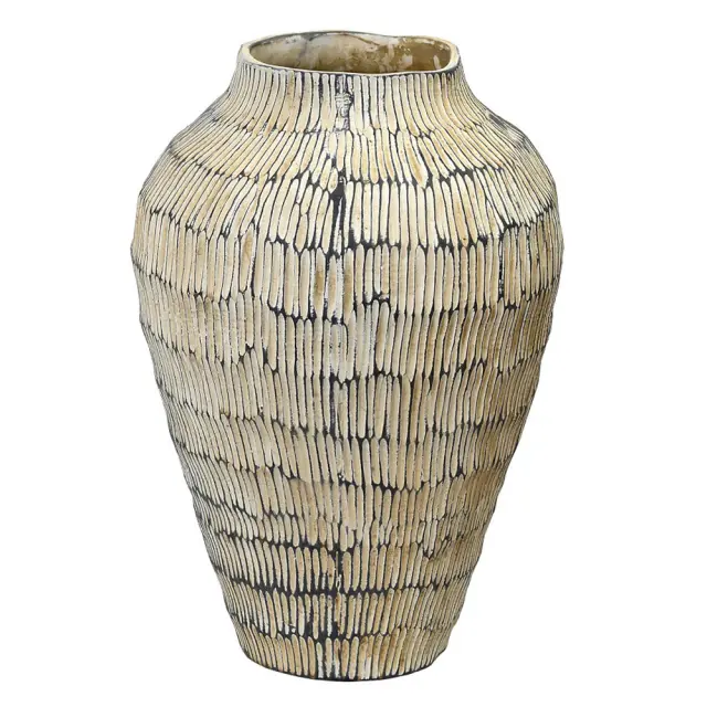 Βάζο μπεζ κεραμικό 25x25x35,5cm Espiel TAS238