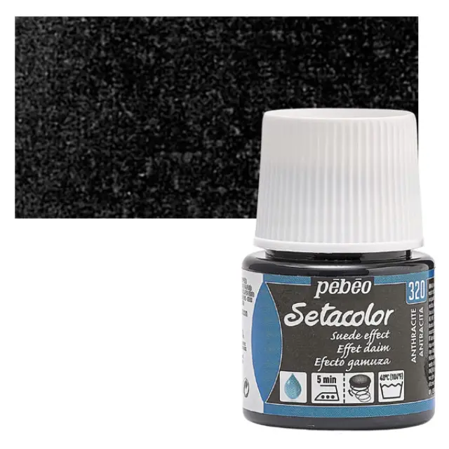 Pebeo Χρώμα Υφάσματος Setacolor Opaque Suede Effect - 320 Anthracite - 45ml