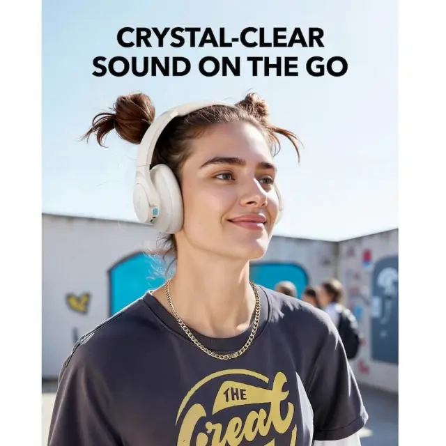 Anker® Q11i Ασύρματα/ Ενσύρματα Over Ear Ακουστικά Cream- White 2