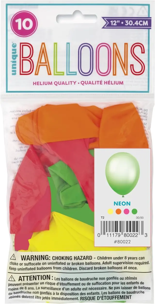 Μπαλόνια Λατέξ Νέον Χρώματα 12 / 10 τμχ - Neon