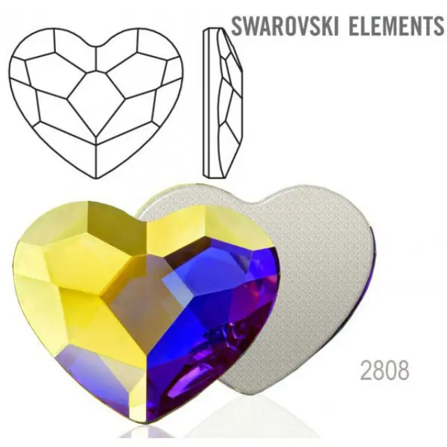 Swarovski 2808 Heart Crystal AB 14mm - 2τεμ