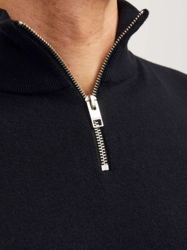 JJEEMIL KNIT HALF ZIP NOOS Black 3