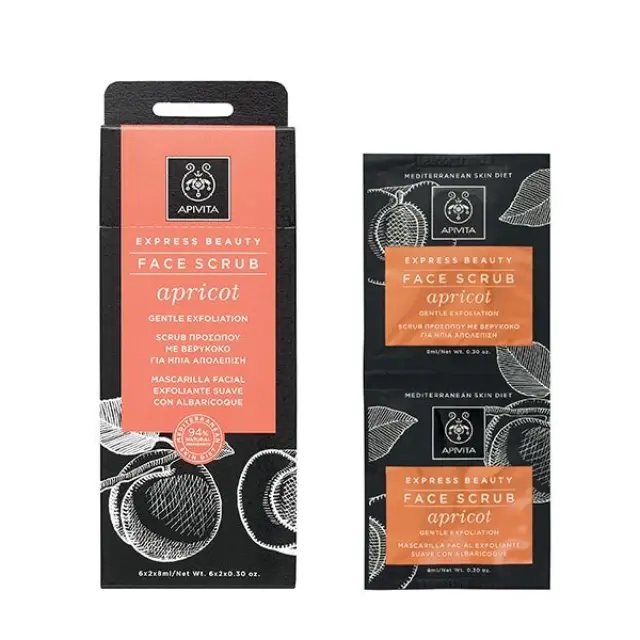 Apivita Scrub Προσώπου σε Gel για Kανονικές/Ξηρές Επιδερμίδες Ήπιας Απολέπισης με Βερύκοκο 16ml