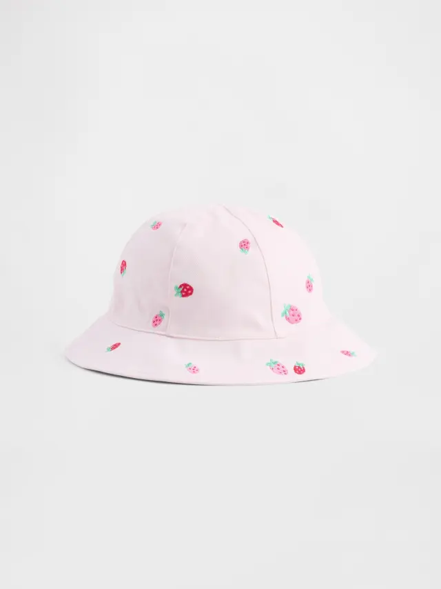 Νηπιακό Καπέλο Bucket με Φράουλες Cherry blossom pink