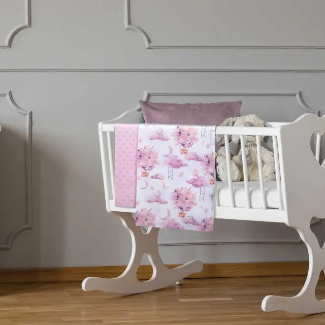 Σετ 2Τεμ Σεντόνια 70x120 Λίκνου Baby Greenwich Polo Club Essential 8864 Pink 100% βαμβακερό 3
