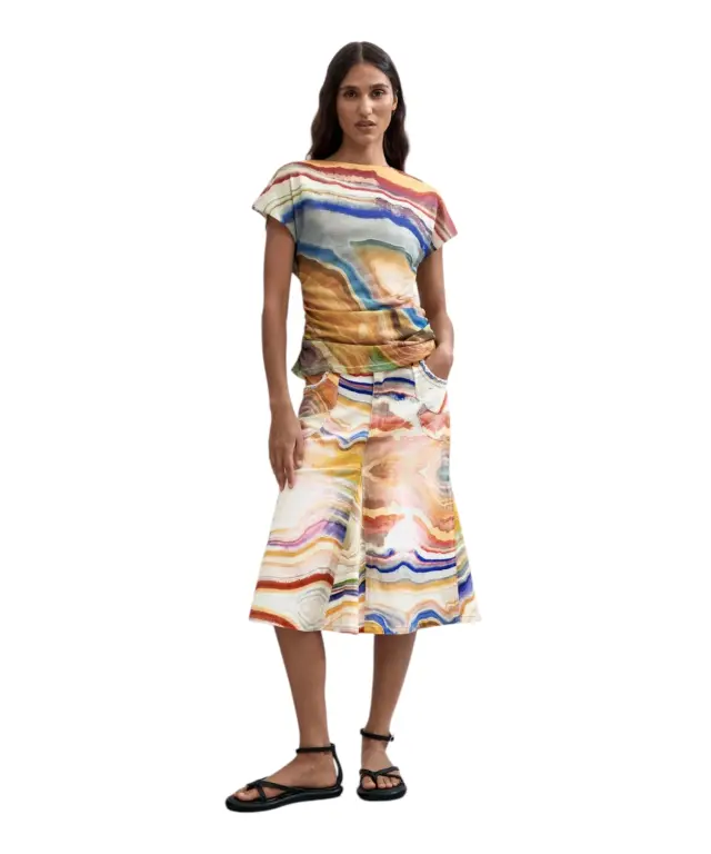 Desigual - Γυναικείο Αμάνικο T-Shirt Reikiavik 26WWTK19-9019 Πολύχρωμο 3