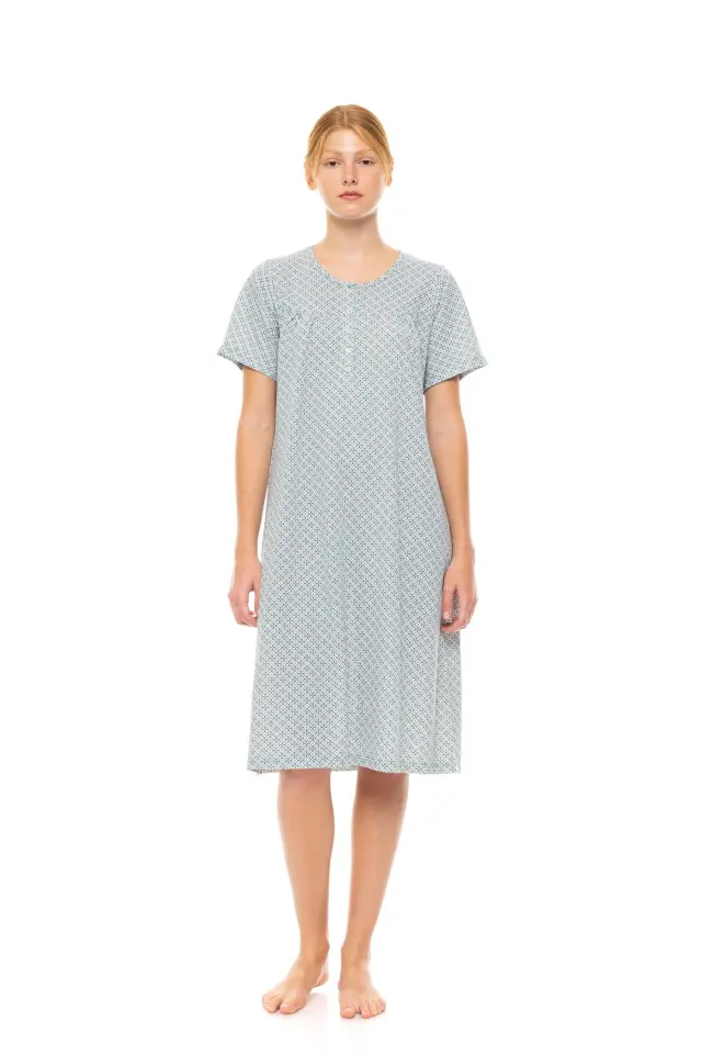 S1482 - Type - NIGHTGOWN CLASSIC FOREST GREEN GEO