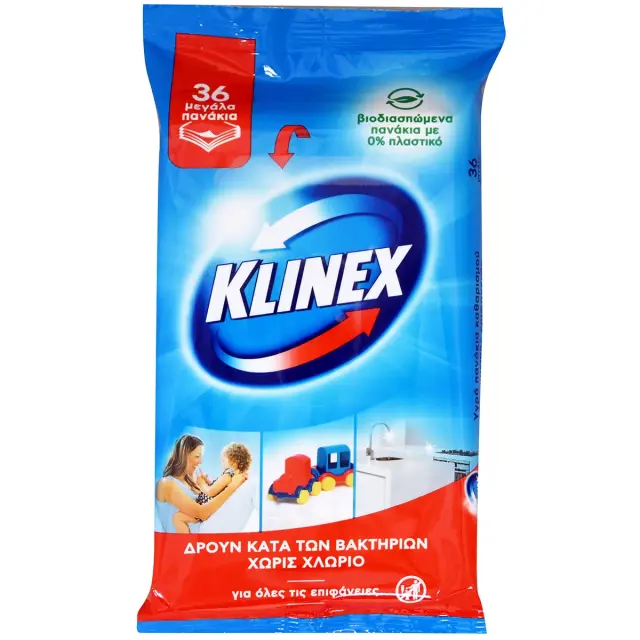 Υγρά Μαντηλάκια Επιφανειών KLINEX 36Τμχ