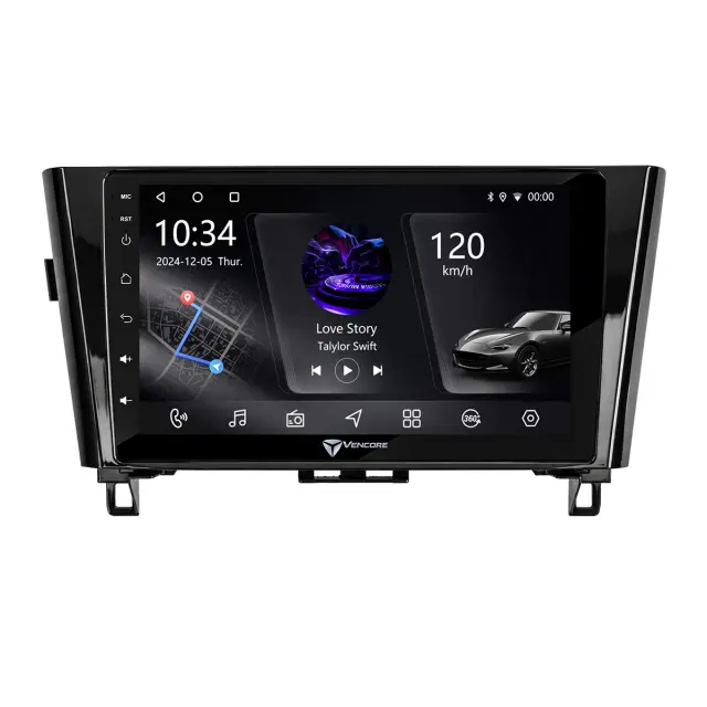 VenCore Οθόνη Multimedia Android 15 10.1" PX5S Octa-Core 2GB/32GB IPS με Πρόσοψη, CarPlay, Android Auto και Υποστήριξη Κάμερας 360° για Nissan X-Trail 2014-2022 – Μαύρη (3236-10006-0328B1) 2