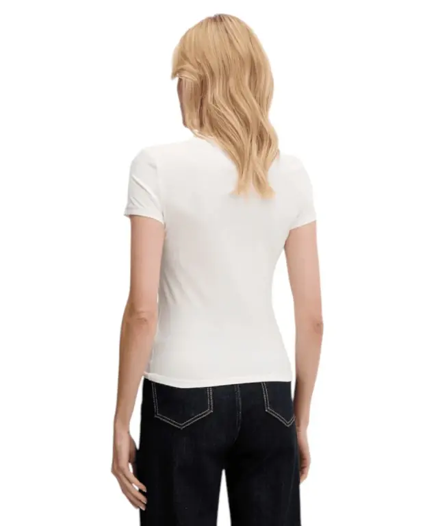 Tommy Hilfiger - Γυναικείο T-shirt Linear Slim Fit DW0DW21164-YBH Λευκό 2