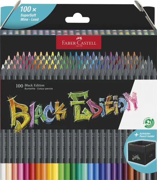 Fab-Castel- Colour pencils Black Edition 100 pcs 116411- Toys