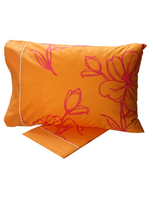 Σετ Σεντόνια Cotton Feelings εμπριμέ 537 Orange Μονό (160x260) Sunshine