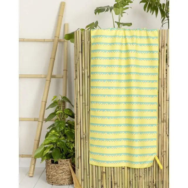 Πετσέτα Θαλάσσης 70x140 200gsm Nima Fishie Pishie Blue-Yellow 100% Microfiber 2