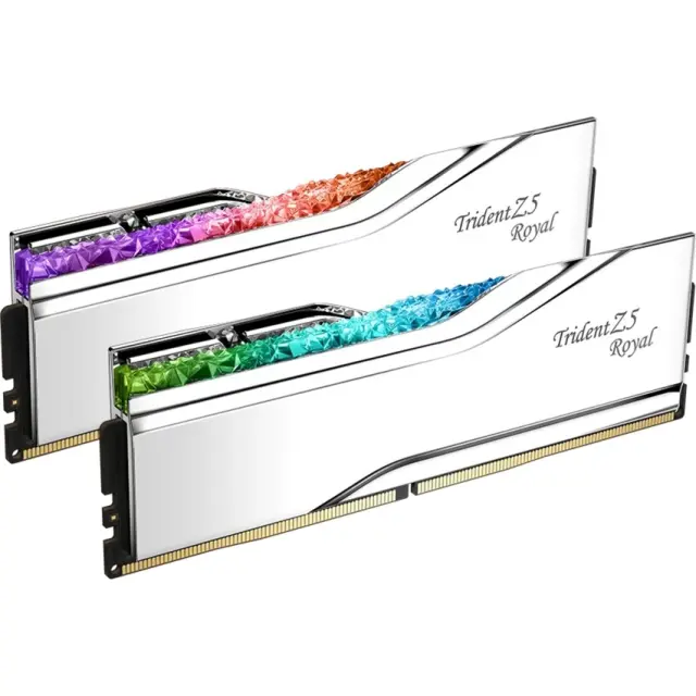 G.Skill DIMM 64 GB DDR5-6400 (2x 32 GB) Dual-Kit (silver, F5-6400J3239G32GX2-TR5S, Trident Z5 Royal, INTEL XMP)