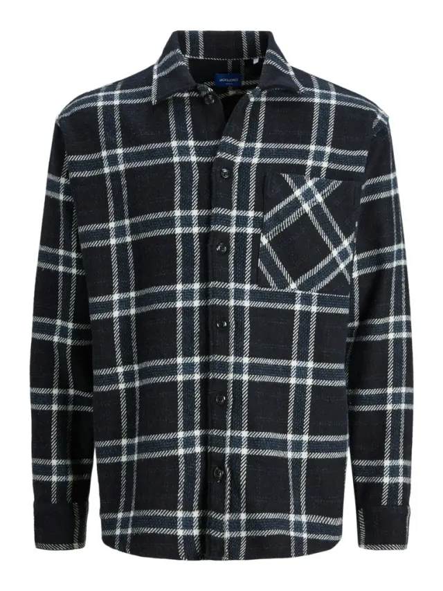 JORDENNIS CHECK BECKS RELAXED SHIRT LS navy blazer