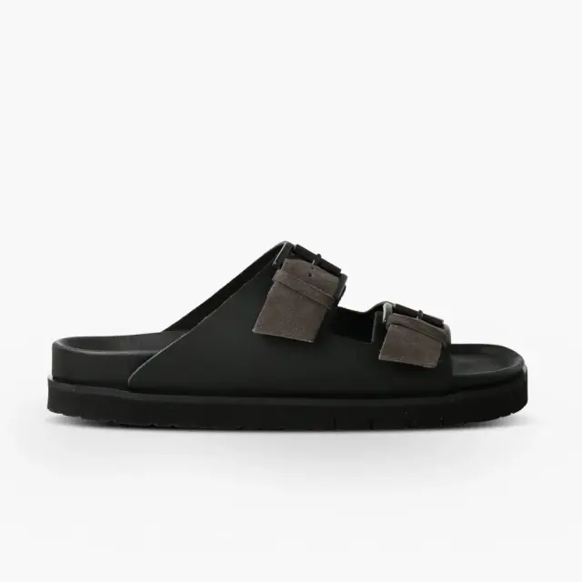 Genuins Πέδιλα Ανδρικό δέρμα Ασημί GEN/CORT VELOUR G105751 BLACK